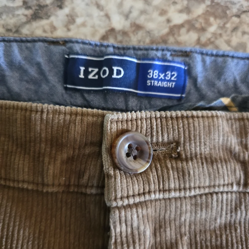 Izod Classic Men's Brown Corduroy Pants Straight Leg 38x32